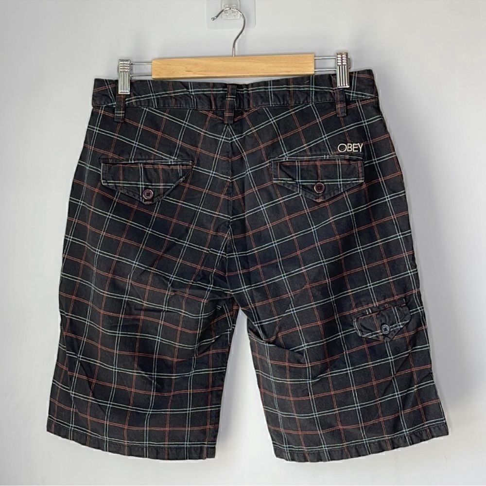 Obey Plaid Windowpane Shorts - Picture 2 of 8